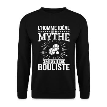 The ideal man, a myth unless he is a bowler - Unisex Sweatshirt - black - Front - Alina (178cm) & Michal (187cm)