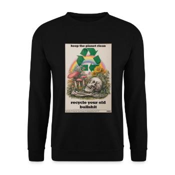 Recycle it! - Unisex Pullover - Schwarz - Vorne - Alina (178cm) & Michal (187cm)