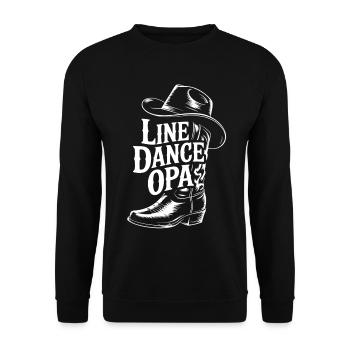 Line Dance Ops Western Boot Tee - Unisex Pullover - Schwarz - Vorne - Alina (178cm) & Michal (187cm)