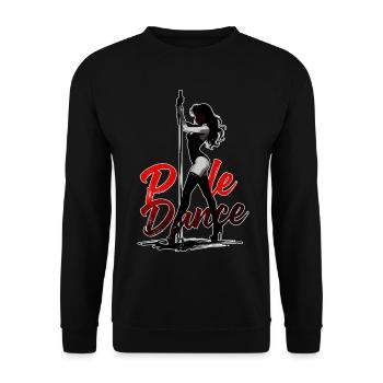 Pole Dance Silhouette – Elegant Pin-Up Art - Unisex Sweatshirt - black - Front - Alina (178cm) & Michal (187cm)