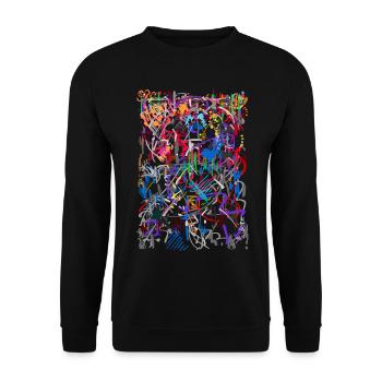 abstrakt - Unisex Pullover - Schwarz - Vorne - Alina (178cm) & Michal (187cm)