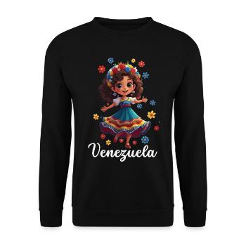 Venezuela Flagge Stolz & Heimat Venezuela - Unisex Pullover - Schwarz - Vorne - Alina (178cm) & Michal (187cm)
