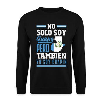 Guatemala Flagge T-Shirt Stolz & Heimat Chapín - Unisex Pullover - Schwarz - Vorne - Alina (178cm) & Michal (187cm)
