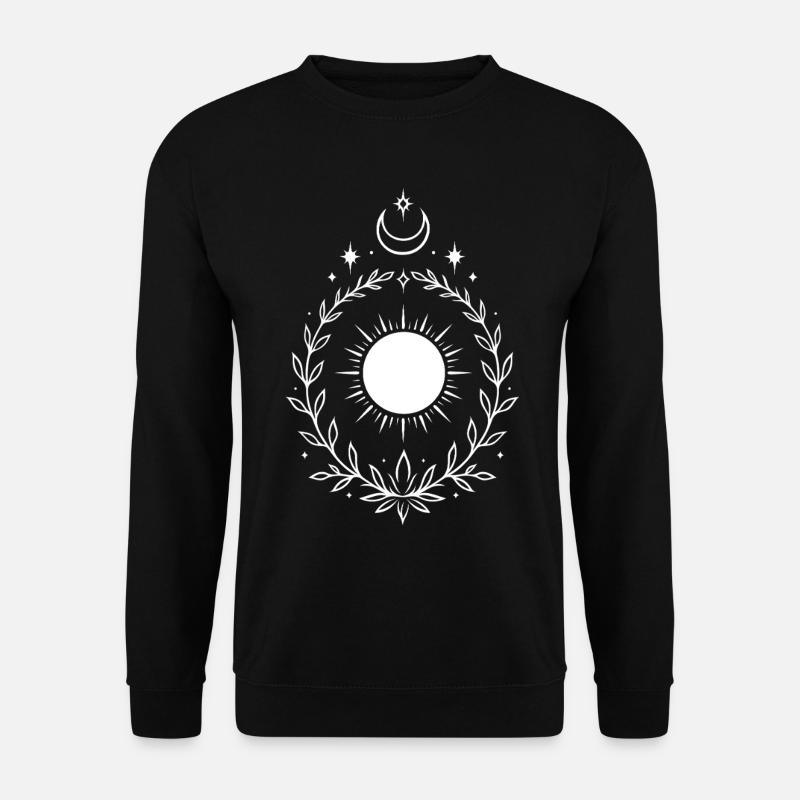 Mittsommer Sonne – Mond und Stern Symbol - Unisex Pullover - Schwarz