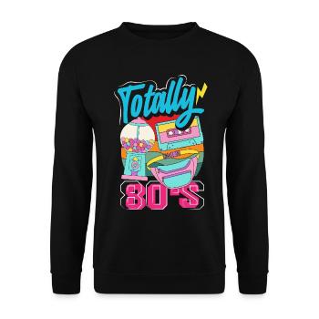 Retro Back to the 80s Vintage Design - Unisex Sweatshirt - black - Front - Alina (178cm) & Michal (187cm)