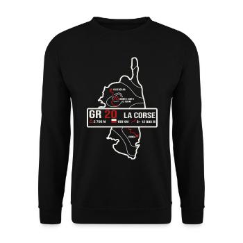 GR20 Corse randonne cadeau randonneur - Sweat-shirt Unisexe - noir - Devant - Alina (178cm) & Michal (187cm)
