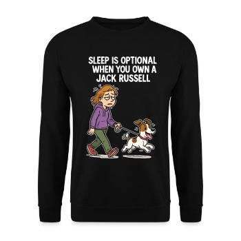 Tired Dog Owner & Jack Russell Comic - Unisex Sweatshirt - black - Front - Alina (178cm) & Michal (187cm)