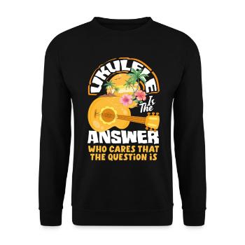 Funny Ukulele Designs and Sayings - Unisex Sweatshirt - black - Front - Alina (178cm) & Michal (187cm)