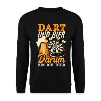 Lustige Darts Sprüche Darts Geschenke - Unisex Pullover - Schwarz - Vorne - Alina (178cm) & Michal (187cm)