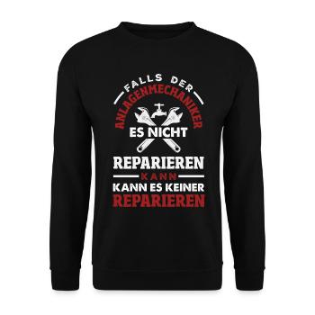 Anlagenmechaniker SHK Sanitär Heizung Handwerk - Unisex Pullover - Schwarz - Vorne - Alina (178cm) & Michal (187cm)