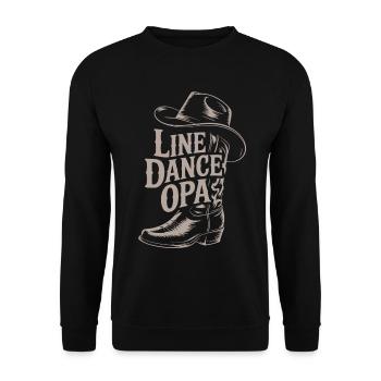 Line Dance Opa - Unisex Pullover - Schwarz - Vorne - Alina (178cm) & Michal (187cm)