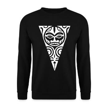 Weißes Stammestotem - Unisex Pullover - Schwarz - Vorne - Alina (178cm) & Michal (187cm)