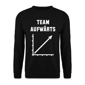 Team Aufwärts (Erfolg / Fortschritt / White) - Unisex Pullover - Schwarz - Vorne - Alina (178cm) & Michal (187cm)