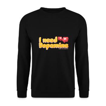 i need Dopamine - Sweat-shirt Unisexe - noir - Devant - Alina (178cm) & Michal (187cm)