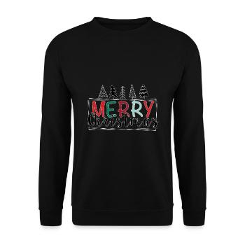 merry christmas merry christmas - Unisex Sweatshirt - black - Front - Alina (178cm) & Michal (187cm)