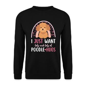 Sweet Poodle Lover Kawaii - Unisex Sweatshirt - black - Front - Alina (178cm) & Michal (187cm)