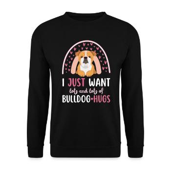 Cute English Bulldog Lovers Kawaii - Unisex Sweatshirt - black - Front - Alina (178cm) & Michal (187cm)