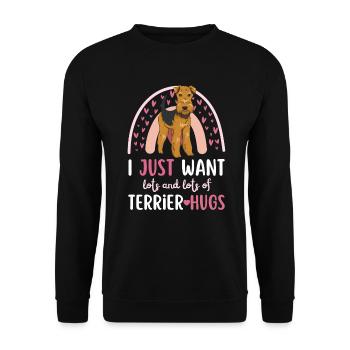 Süßer Airedale Terrier Liebhaber Kawaii - Unisex Pullover - Schwarz - Vorne - Alina (178cm) & Michal (187cm)