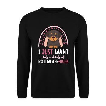 Süßer Rottweiler Liebhaber Kawaii - Unisex Pullover - Schwarz - Vorne - Alina (178cm) & Michal (187cm)