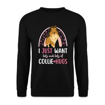 Sweet Collie Lover Kawaii - Sweat-shirt Unisexe - noir - Devant - Alina (178cm) & Michal (187cm)