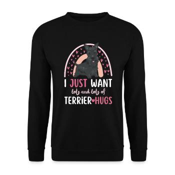 Sweet Airedale Terrier Lover Kawaii - Unisex Sweatshirt - black - Front - Alina (178cm) & Michal (187cm)
