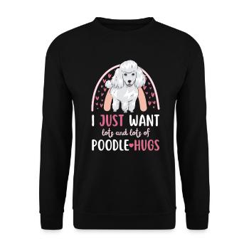 Sweet Poodle Lover Kawaii - Unisex Sweatshirt - black - Front - Alina (178cm) & Michal (187cm)