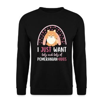 Sweet dwarf spitz lover kawaii - Unisex Sweatshirt - black - Front - Alina (178cm) & Michal (187cm)