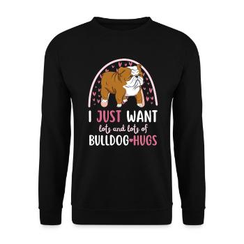 Cute English Bulldog Lovers Kawaii - Unisex Sweatshirt - black - Front - Alina (178cm) & Michal (187cm)
