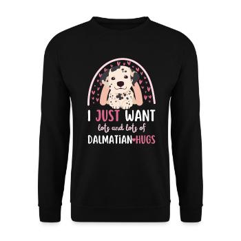 Süßer Dalmatiner Liebhaber Kawaii - Unisex Pullover - Schwarz - Vorne - Alina (178cm) & Michal (187cm)
