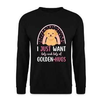 Sweet Golden Retriever Lover Kawaii - Sweat-shirt Unisexe - noir - Devant - Alina (178cm) & Michal (187cm)