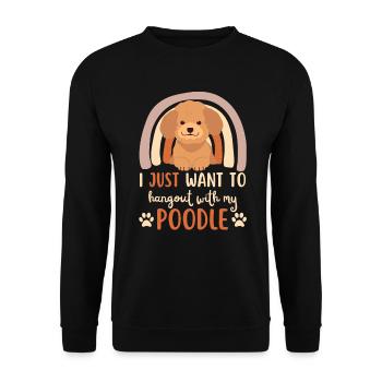 Sweet Poodle Lover Kawaii - Unisex Sweatshirt - black - Front - Alina (178cm) & Michal (187cm)