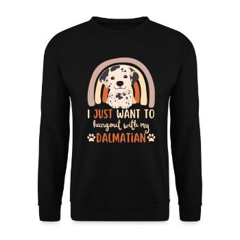 Süßer Dalmatiner Liebhaber Kawaii - Unisex Pullover - Schwarz - Vorne - Alina (178cm) & Michal (187cm)