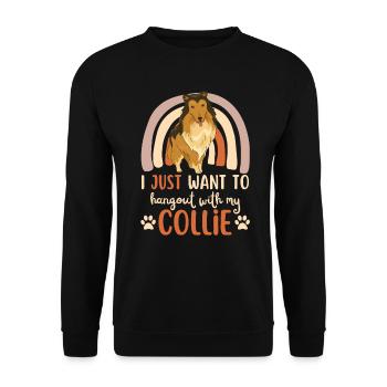 Sweet Collie Lover Kawaii - Sweat-shirt Unisexe - noir - Devant - Alina (178cm) & Michal (187cm)