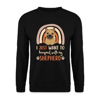 Doux berger allemand amoureux Kawaii - Sweat-shirt Unisexe - noir - Devant - Alina (178cm) & Michal (187cm)