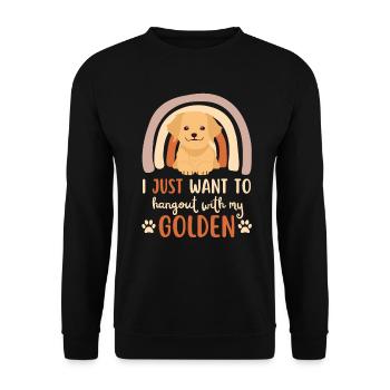 Sweet Golden Retriever Lover Kawaii - Sweat-shirt Unisexe - noir - Devant - Alina (178cm) & Michal (187cm)