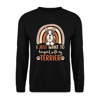 Cute Boston Terrier Lover Kawaii - Unisex Sweatshirt - black - Front - Alina (178cm) & Michal (187cm)