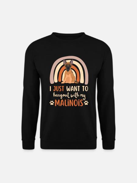 Süßer Belgischer Schäferhund Liebhaber Kawaii - Unisex Pullover - Schwarz