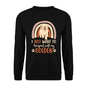 Sweet Golden Retriever Lover Kawaii - Sweat-shirt Unisexe - noir - Devant - Alina (178cm) & Michal (187cm)