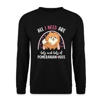 Sweet dwarf spitz lover kawaii - Unisex Sweatshirt - black - Front - Alina (178cm) & Michal (187cm)