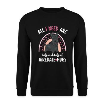 Sweet Airedale Terrier Lover Kawaii - Unisex Sweatshirt - black - Front - Alina (178cm) & Michal (187cm)