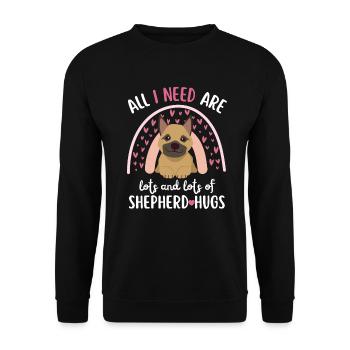 Doux berger allemand amoureux Kawaii - Sweat-shirt Unisexe - noir - Devant - Alina (178cm) & Michal (187cm)