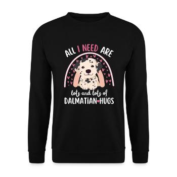 Süßer Dalmatiner Liebhaber Kawaii - Unisex Pullover - Schwarz - Vorne - Alina (178cm) & Michal (187cm)