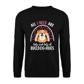 Cute English Bulldog Lovers Kawaii - Unisex Sweatshirt - black - Front - Alina (178cm) & Michal (187cm)