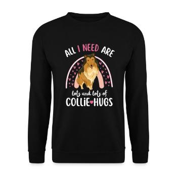 Sweet Collie Lover Kawaii - Sweat-shirt Unisexe - noir - Devant - Alina (178cm) & Michal (187cm)