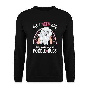 Sweet Poodle Lover Kawaii - Unisex Sweatshirt - black - Front - Alina (178cm) & Michal (187cm)