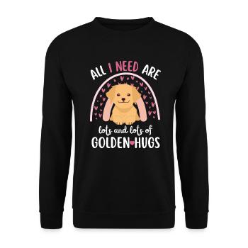 Sweet Golden Retriever Lover Kawaii - Sweat-shirt Unisexe - noir - Devant - Alina (178cm) & Michal (187cm)