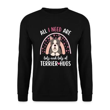 Cute Boston Terrier Lover Kawaii - Unisex Sweatshirt - black - Front - Alina (178cm) & Michal (187cm)