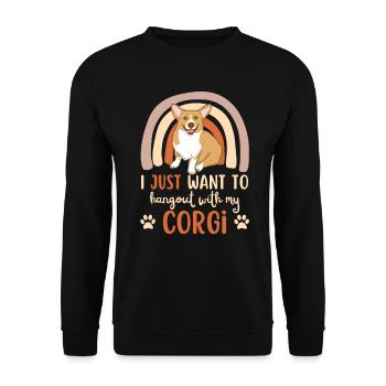 Doux gallois Corgi Lover Kawaii - Sweat-shirt Unisexe - noir - Devant - Alina (178cm) & Michal (187cm)