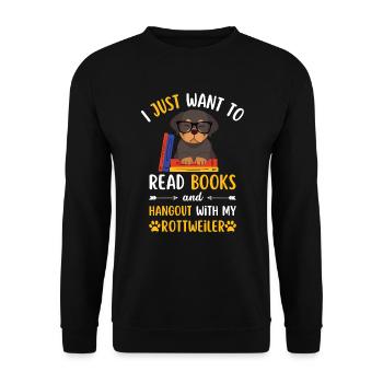 Sweet Rottweiler Book Books kawaii - Unisex Sweatshirt - black - Front - Alina (178cm) & Michal (187cm)