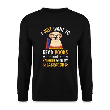 Sweet Labrador Book Livres kawaii - Sweat-shirt Unisexe - noir - Devant - Alina (178cm) & Michal (187cm)